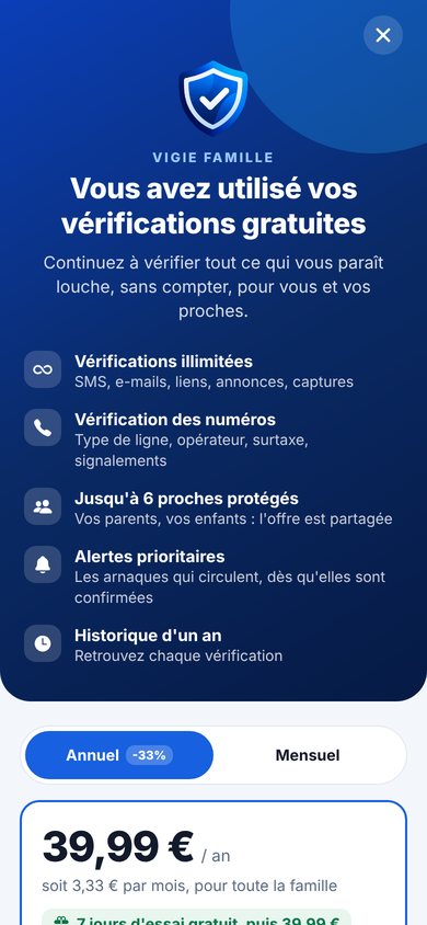 Écran des offres de Vigie